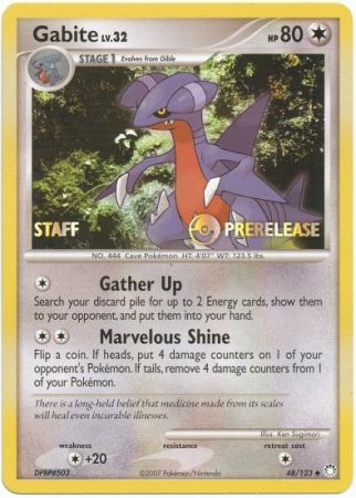 Gabite (48/123) (Staff Prerelease Promo) [Diamond & Pearl: Black Star Promos] | Exor Games Truro