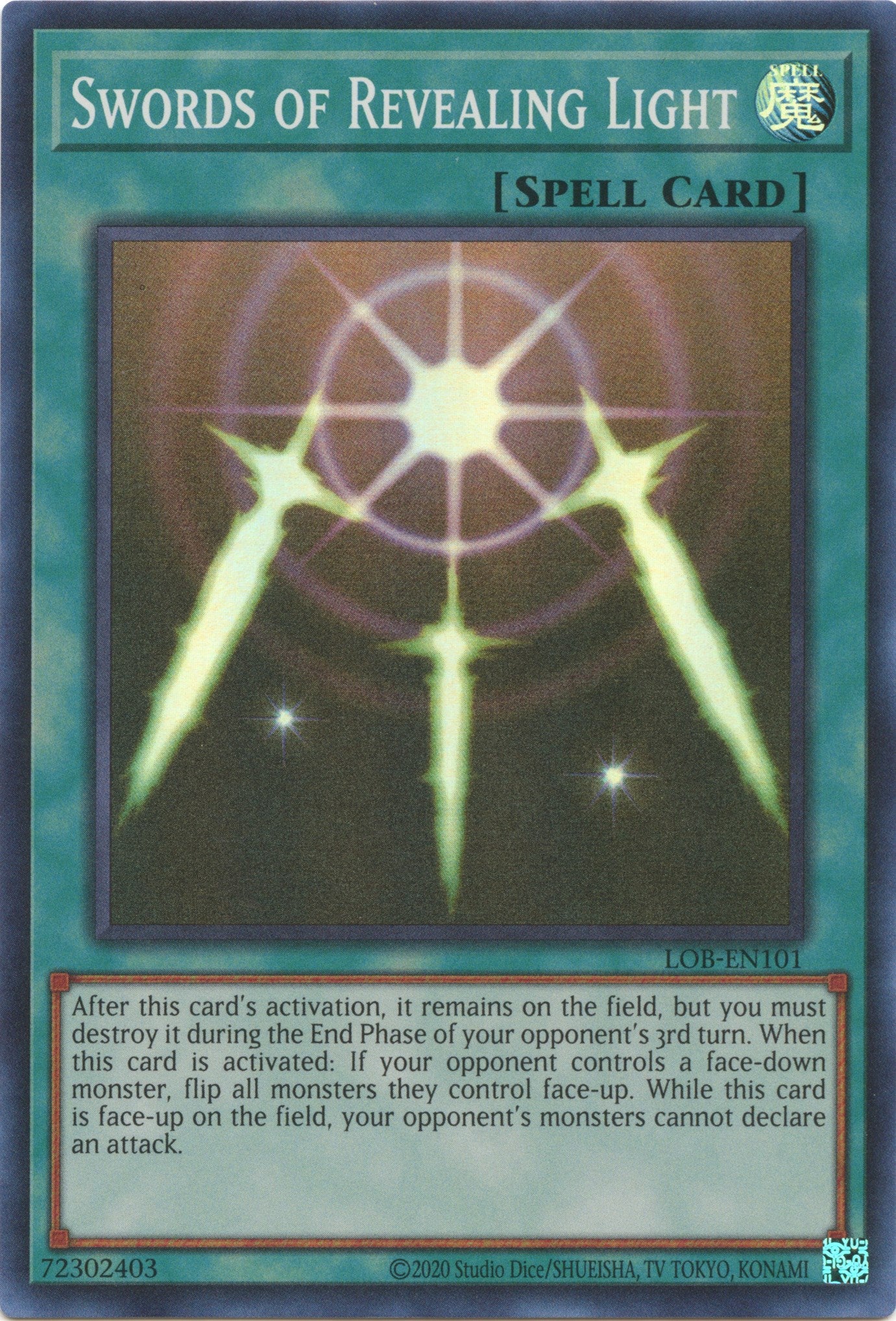 Swords of Revealing Light (25th Anniversary) [LOB-EN101] Super Rare | Exor Games Truro