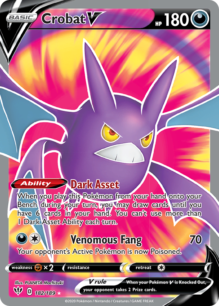 Crobat V (182/189) [Sword & Shield: Darkness Ablaze] | Exor Games Truro