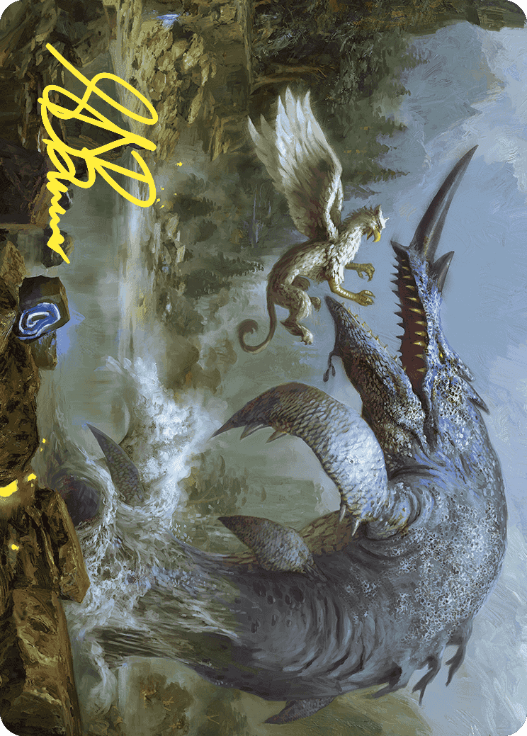 Horned Loch-Whale Art Card (Gold-Stamped Signature) [Wilds of Eldraine Art Series] | Exor Games Truro