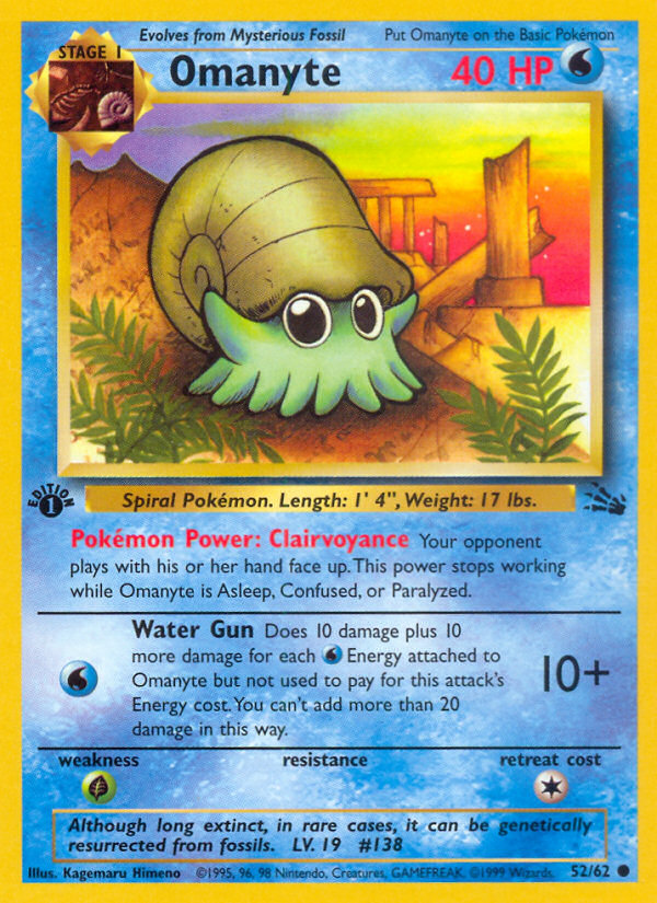 Omanyte (52/62) [Fossil 1st Edition] | Exor Games Truro