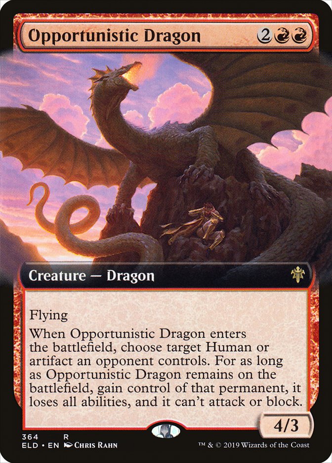 Opportunistic Dragon (Extended Art) [Throne of Eldraine] | Exor Games Truro