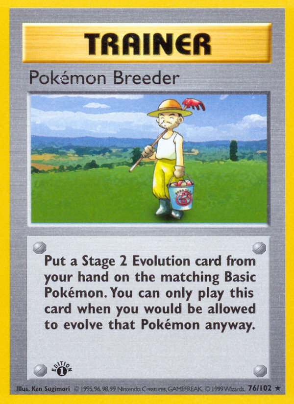 Pokemon Breeder (76/102) (Shadowless) [Base Set 1st Edition] | Exor Games Truro