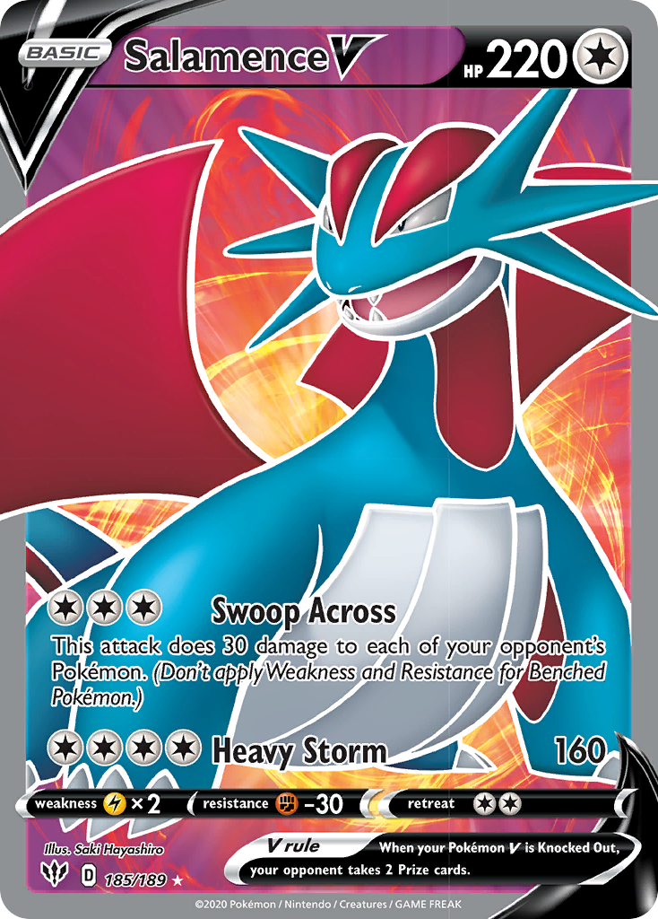 Salamence V (185/189) [Sword & Shield: Darkness Ablaze] | Exor Games Truro