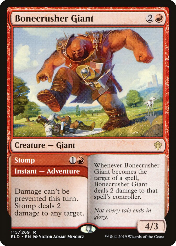 Bonecrusher Giant // Stomp (Promo Pack) [Throne of Eldraine Promos] | Exor Games Truro