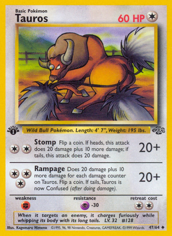 Tauros (47/64) [Jungle 1st Edition] | Exor Games Truro