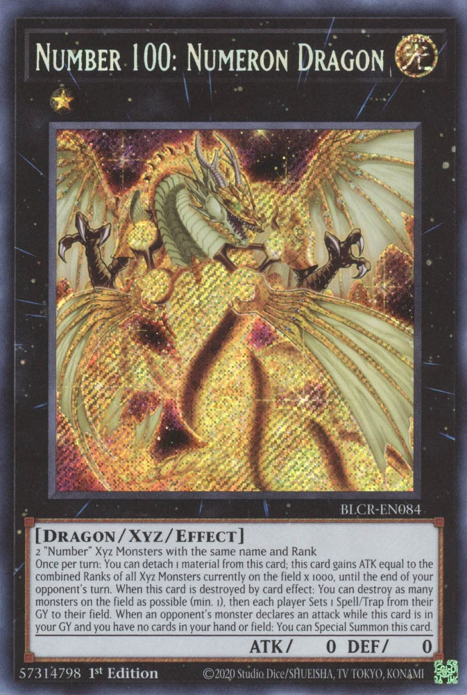 Number 100: Numeron Dragon [BLCR-EN084] Secret Rare | Exor Games Truro