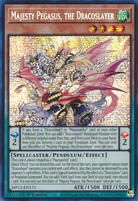 Majesty Pegasus, the Dracoslayer [MP23-EN173] Prismatic Secret Rare | Exor Games Truro