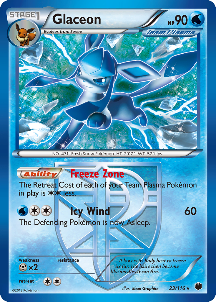 Glaceon (23/116) [Black & White: Plasma Freeze] | Exor Games Truro