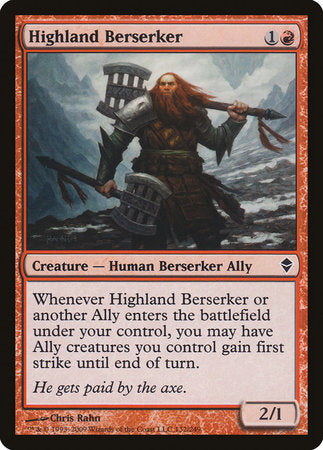 Highland Berserker [Zendikar] | Exor Games Truro