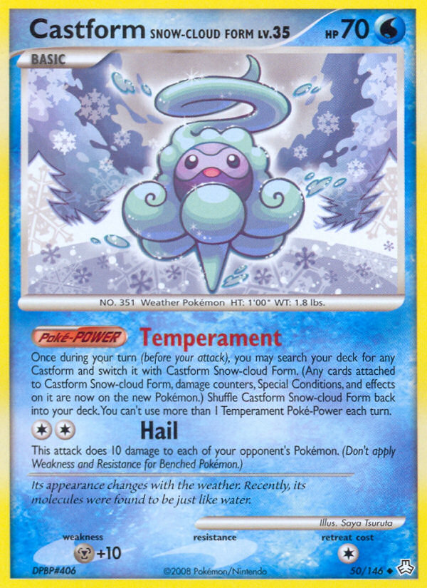 Castform Snow-cloud Form (50/146) [Diamond & Pearl: Legends Awakened] | Exor Games Truro