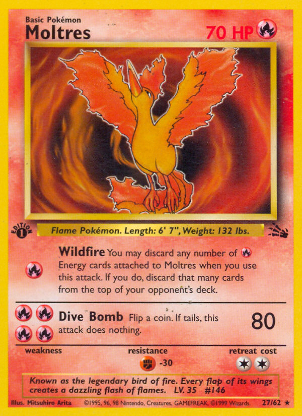 Moltres (27/62) [Fossil 1st Edition] | Exor Games Truro