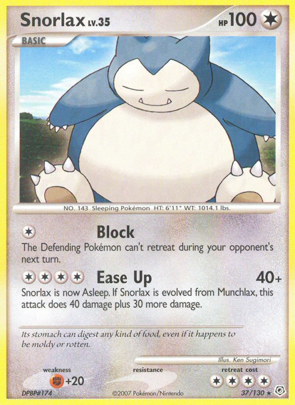 Snorlax (37/130) [Diamond & Pearl: Base Set] | Exor Games Truro