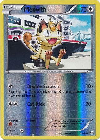 Meowth (80/99) (Mirror Reverse Holo) [Black & White: Next Destinies] | Exor Games Truro