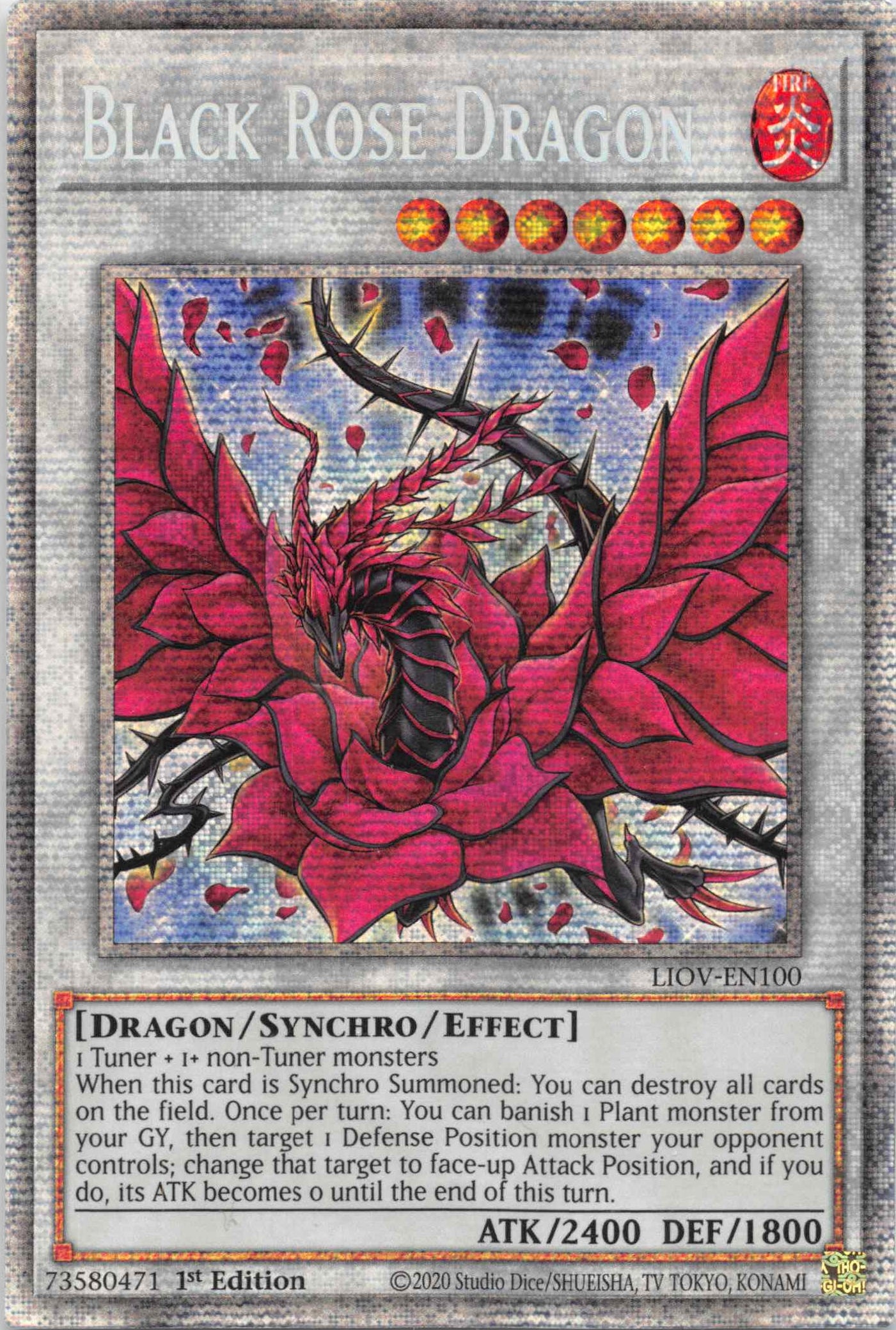 Black Rose Dragon [LIOV-EN100] Starlight Rare | Exor Games Truro