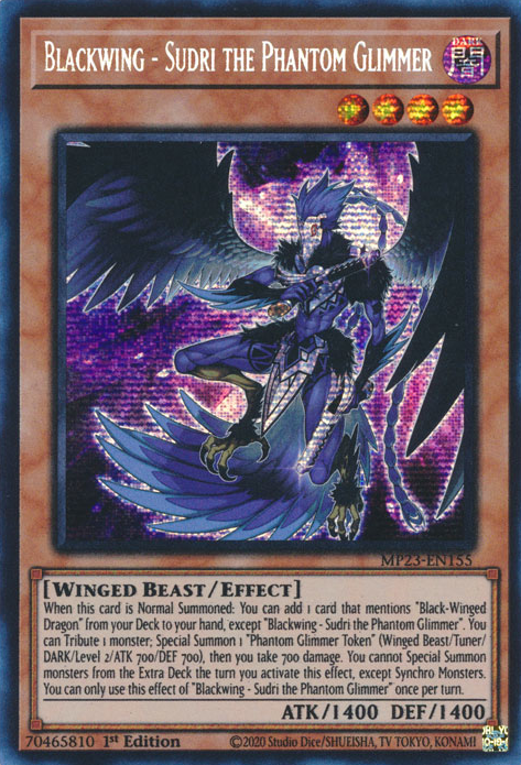 Blackwing - Sudri the Phantom Glimmer [MP23-EN155] Prismatic Secret Rare | Exor Games Truro