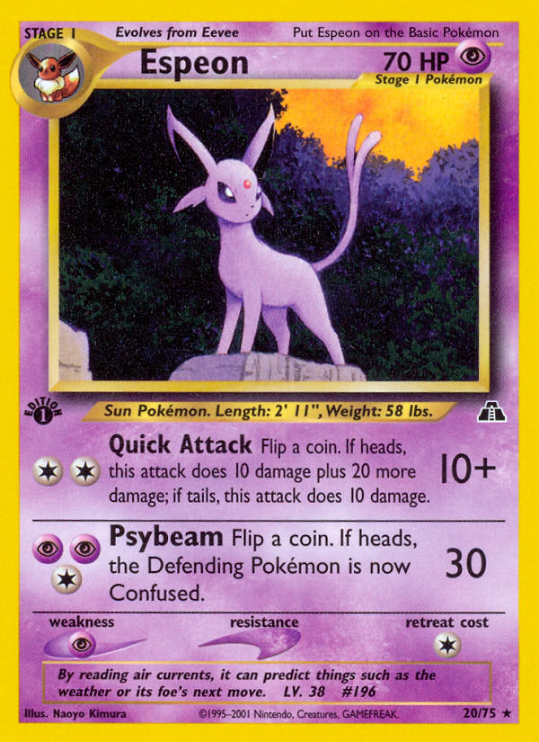 Espeon (20/75) [Neo Discovery 1st Edition] | Exor Games Truro