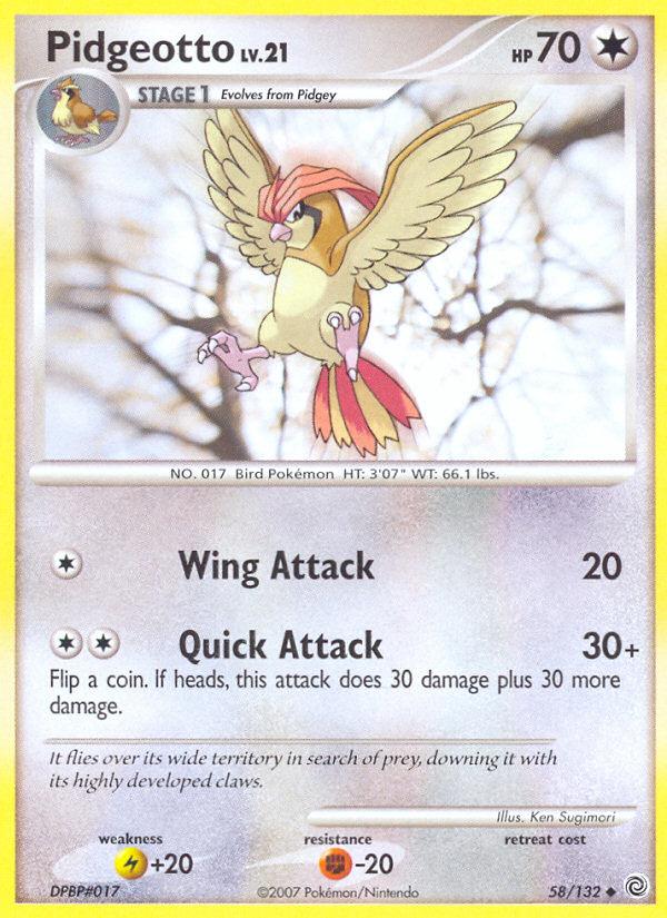 Pidgeotto (58/132) [Diamond & Pearl: Secret Wonders] | Exor Games Truro