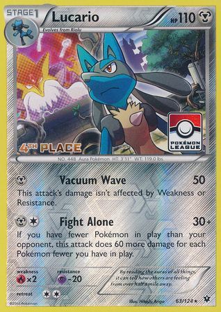 Lucario (63/124) (League Promo 4th Place) [XY: Fates Collide] | Exor Games Truro