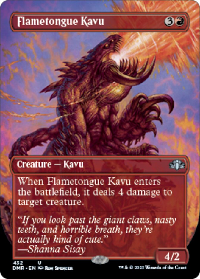 Flametongue Kavu (Borderless Alternate Art) [Dominaria Remastered] | Exor Games Truro