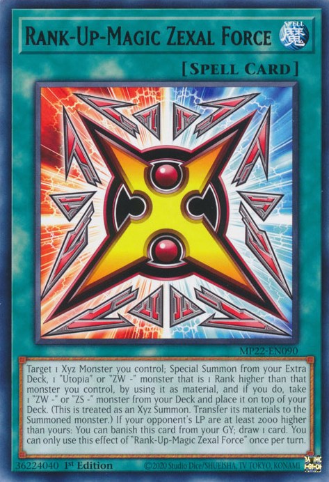 Rank-Up-Magic Zexal Force [MP22-EN090] Rare | Exor Games Truro