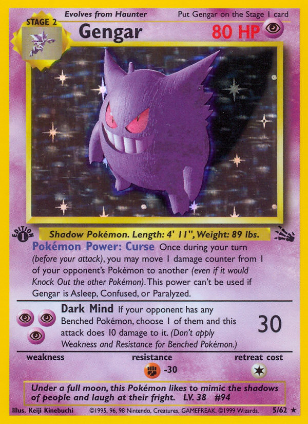 Gengar (5/62) [Fossil 1st Edition] | Exor Games Truro