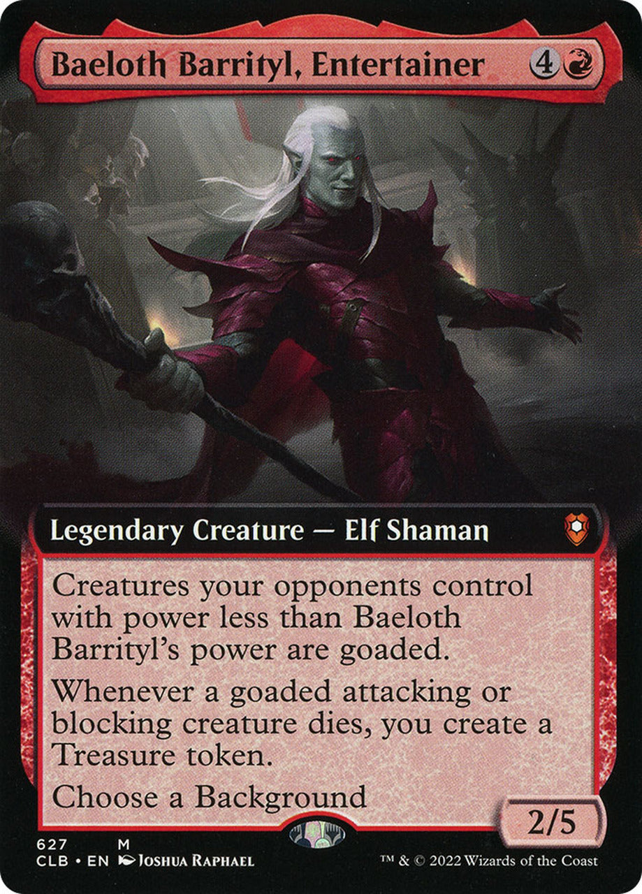 Baeloth Barrityl, Entertainer (Extended Art) [Commander Legends: Battle for Baldur's Gate] | Exor Games Truro