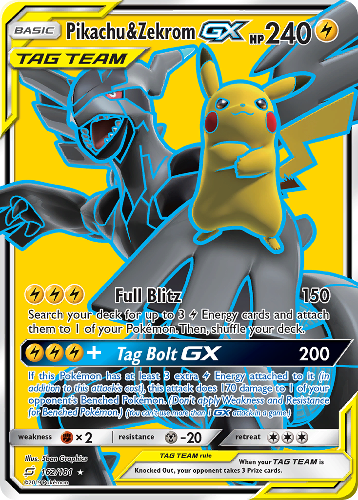 Pikachu & Zekrom GX (162/181) [Sun & Moon: Team Up] | Exor Games Truro