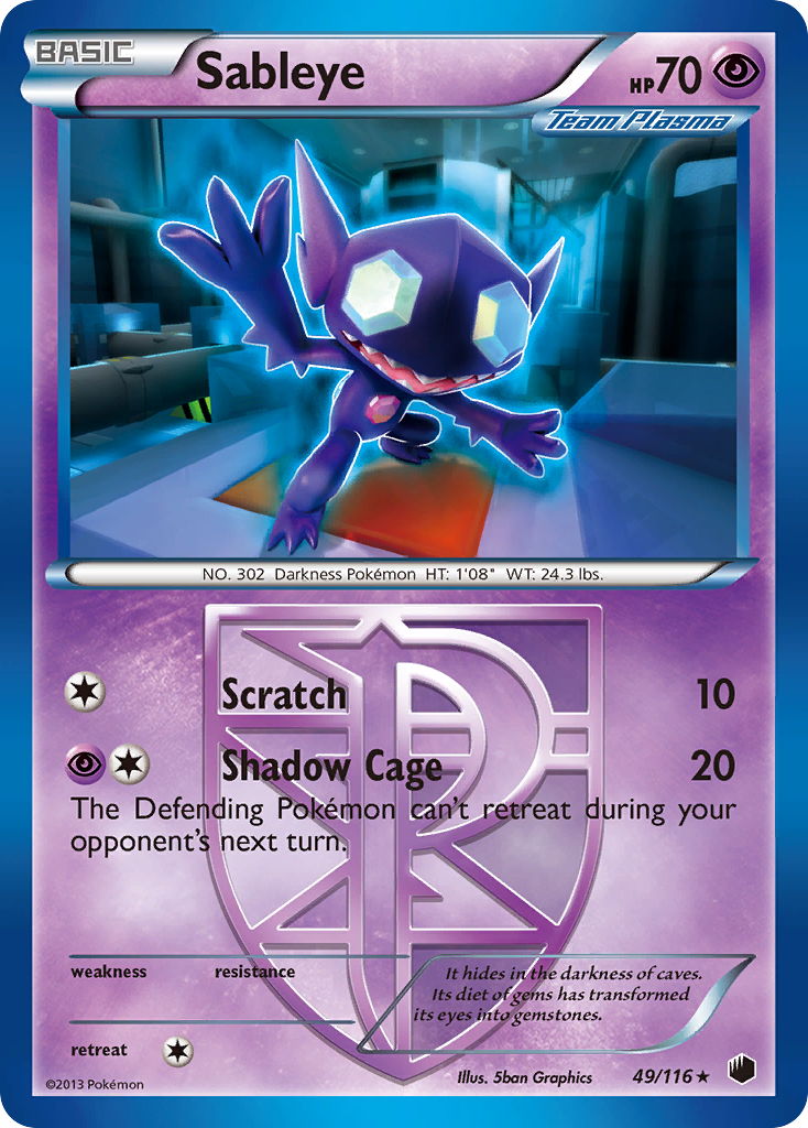 Sableye (49/116) [Black & White: Plasma Freeze] | Exor Games Truro