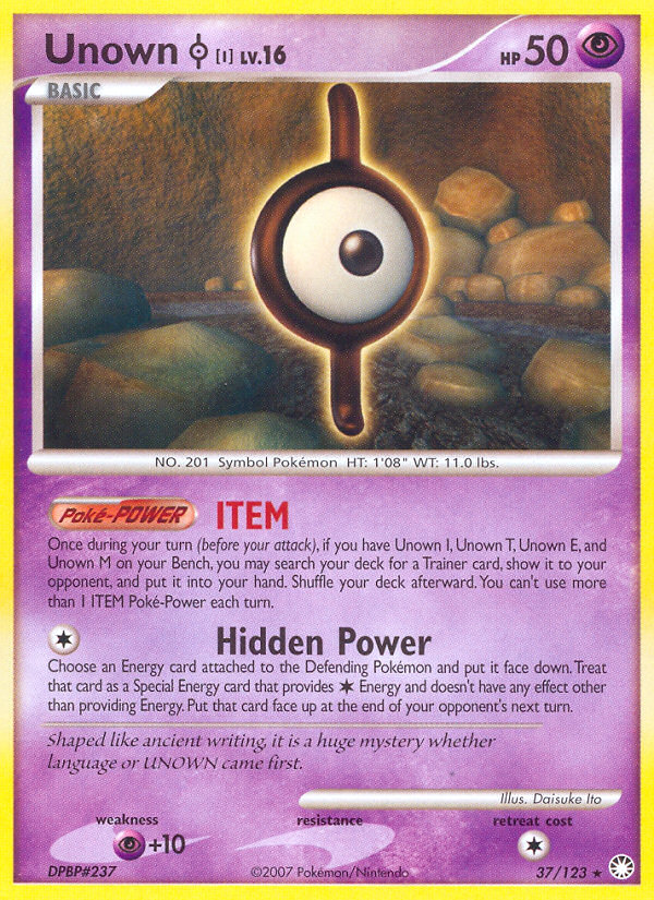 Unown I (37/123) [Diamond & Pearl: Mysterious Treasures] | Exor Games Truro