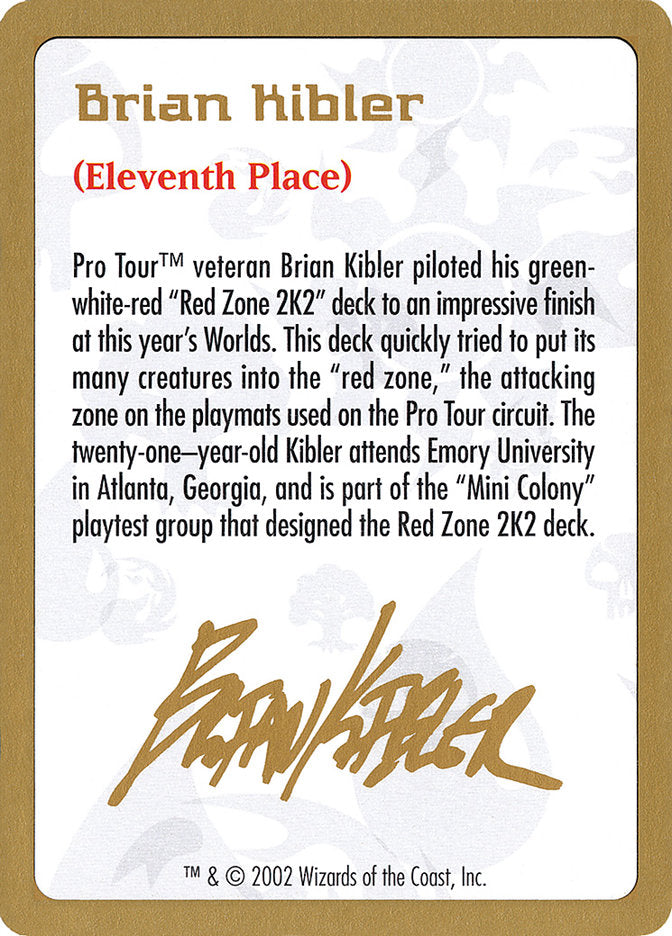 Brian Kibler Bio [World Championship Decks 2002] | Exor Games Truro