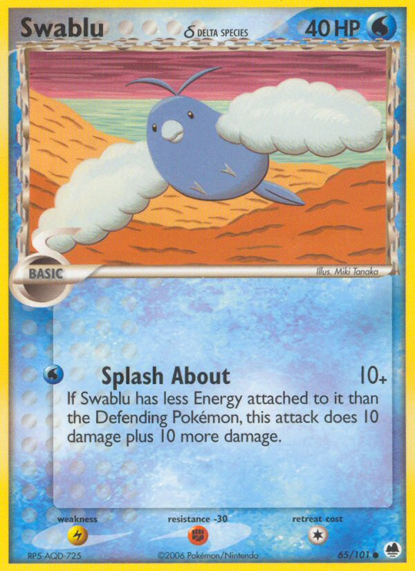 Swablu (65/101) (Delta Species) [EX: Dragon Frontiers] | Exor Games Truro