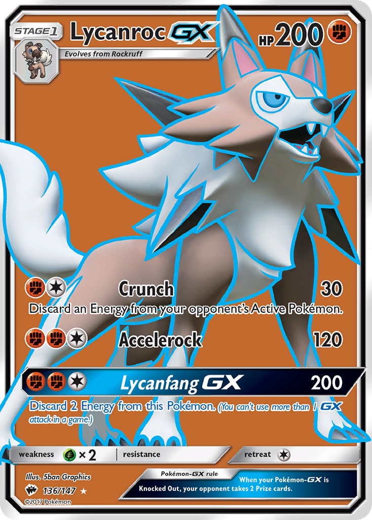 Lycanroc GX (136/147) [Sun & Moon: Burning Shadows] | Exor Games Truro