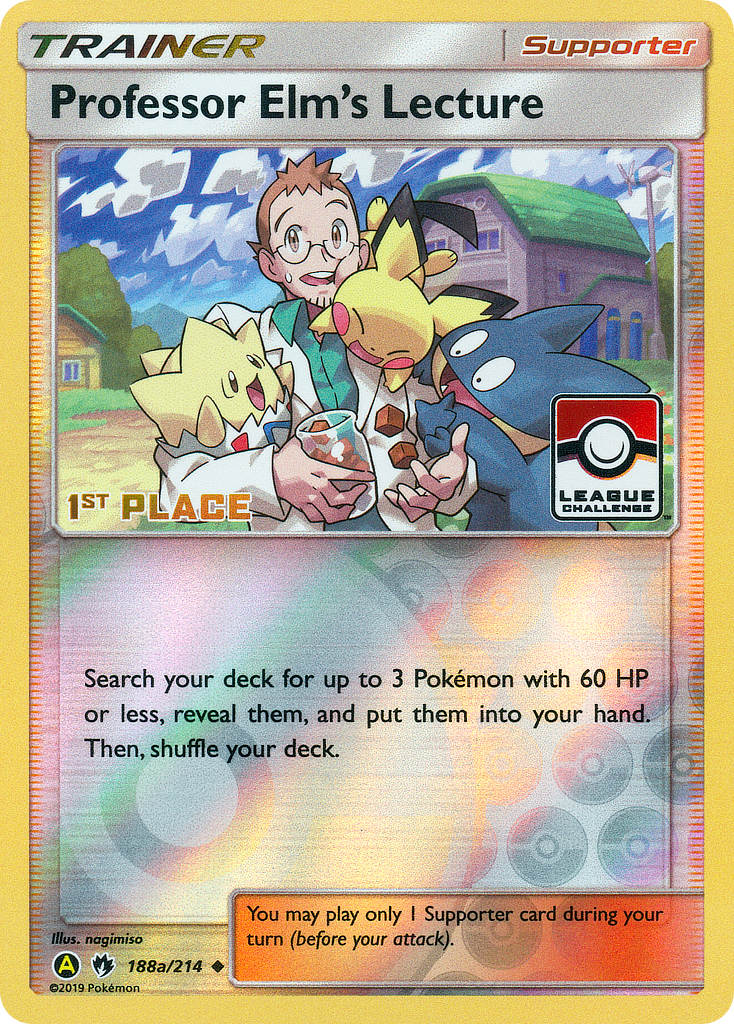 Professor Elm's Lecture (188a/214) (League Promo 1st Place) [Sun & Moon: Lost Thunder] | Exor Games Truro