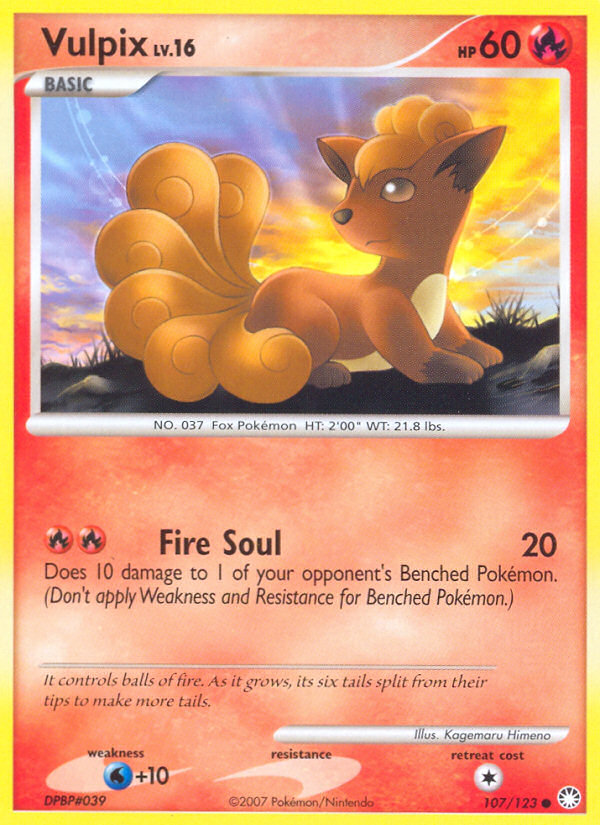 Vulpix (107/123) [Diamond & Pearl: Mysterious Treasures] | Exor Games Truro