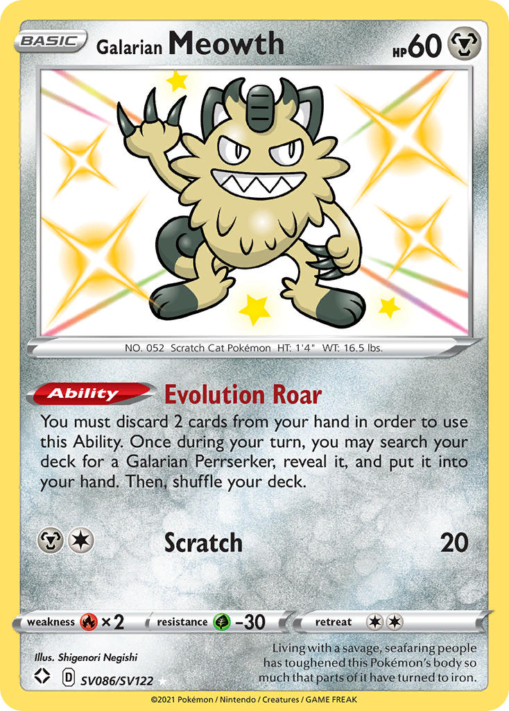 Galarian Meowth (SV086/SV122) [Sword & Shield: Shining Fates] | Exor Games Truro