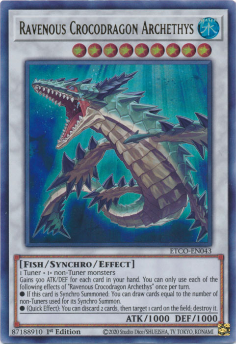 Ravenous Crocodragon Archethys [ETCO-EN043] Ultra Rare | Exor Games Truro