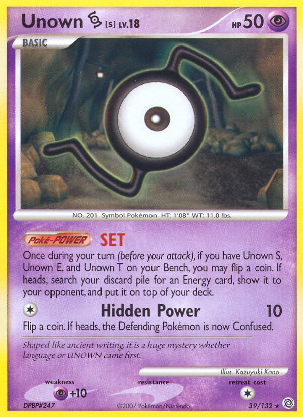 Unown S (39/132) [Diamond & Pearl: Secret Wonders] | Exor Games Truro