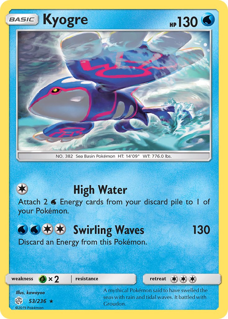 Kyogre (53/236) (Cracked Ice Holo) (Theme Deck Exclusive) [Sun & Moon: Cosmic Eclipse] | Exor Games Truro