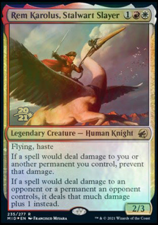 Rem Karolus, Stalwart Slayer [Innistrad: Midnight Hunt Prerelease Promos] | Exor Games Truro