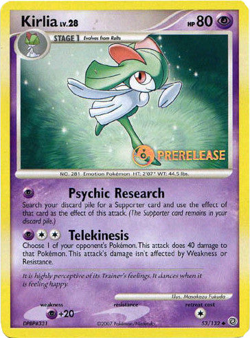 Kirlia (53/132) (Prerelease Promo) [Diamond & Pearl: Black Star Promos] | Exor Games Truro