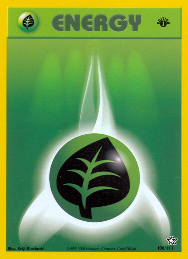 Grass Energy (108/111) [Neo Genesis 1st Edition] | Exor Games Truro