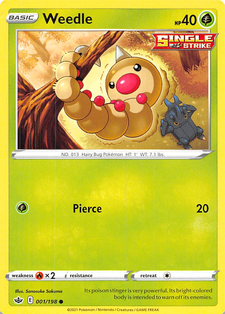 Weedle (001/198) [Sword & Shield: Chilling Reign] | Exor Games Truro