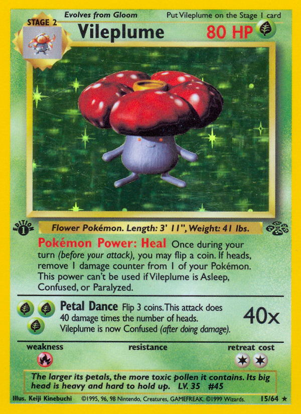 Vileplume (15/64) [Jungle 1st Edition] | Exor Games Truro