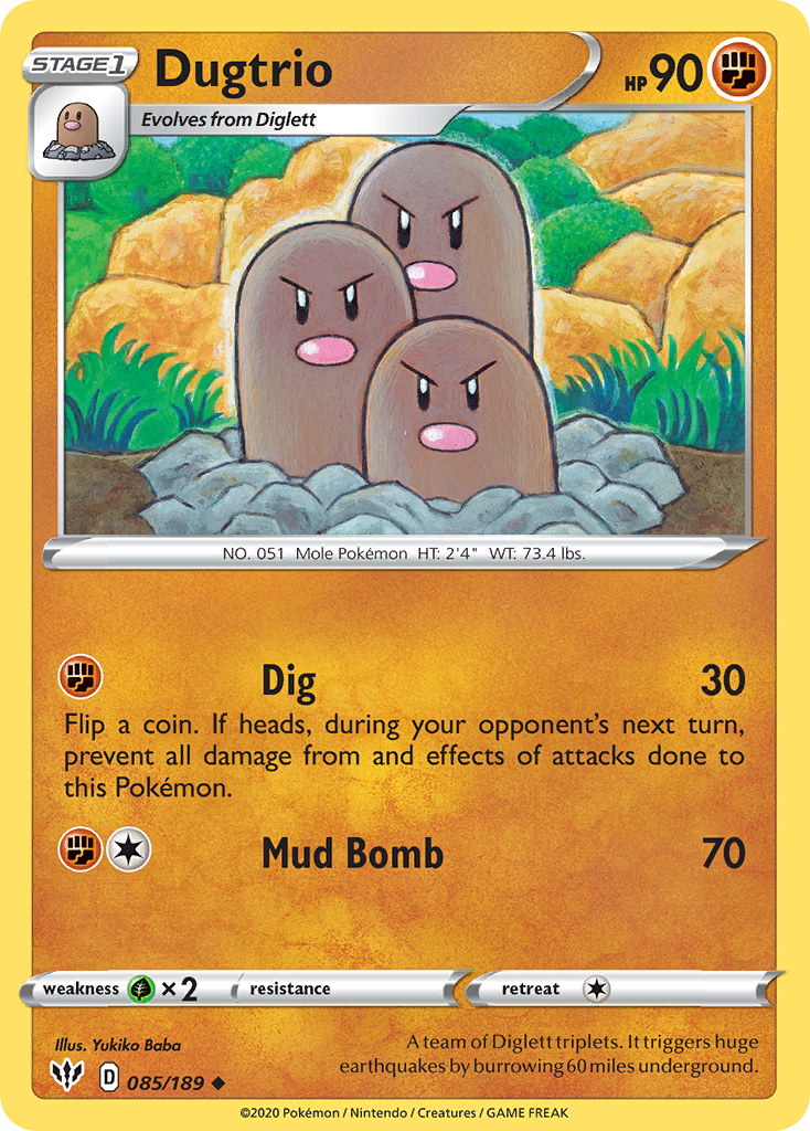 Dugtrio (085/189) [Sword & Shield: Darkness Ablaze] | Exor Games Truro