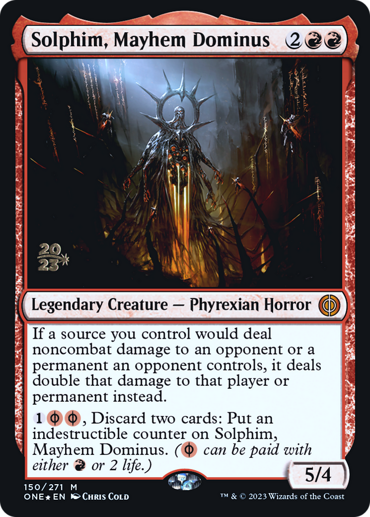 Solphim, Mayhem Dominus [Phyrexia: All Will Be One Prerelease Promos] | Exor Games Truro