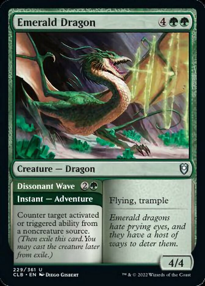 Emerald Dragon // Dissonant Wave [Commander Legends: Battle for Baldur's Gate] | Exor Games Truro