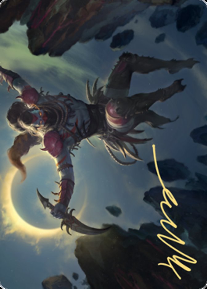 Nighthawk Scavenger Art Card (Gold-Stamped Signature) [Zendikar Rising Art Series] | Exor Games Truro
