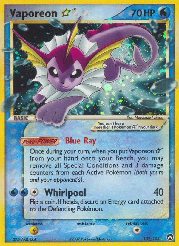 Vaporeon Star (102/108) [EX: Power Keepers] | Exor Games Truro