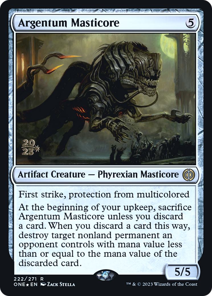 Argentum Masticore [Phyrexia: All Will Be One Prerelease Promos] | Exor Games Truro